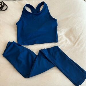 Beyond Yoga Blue Leggings and Top Set